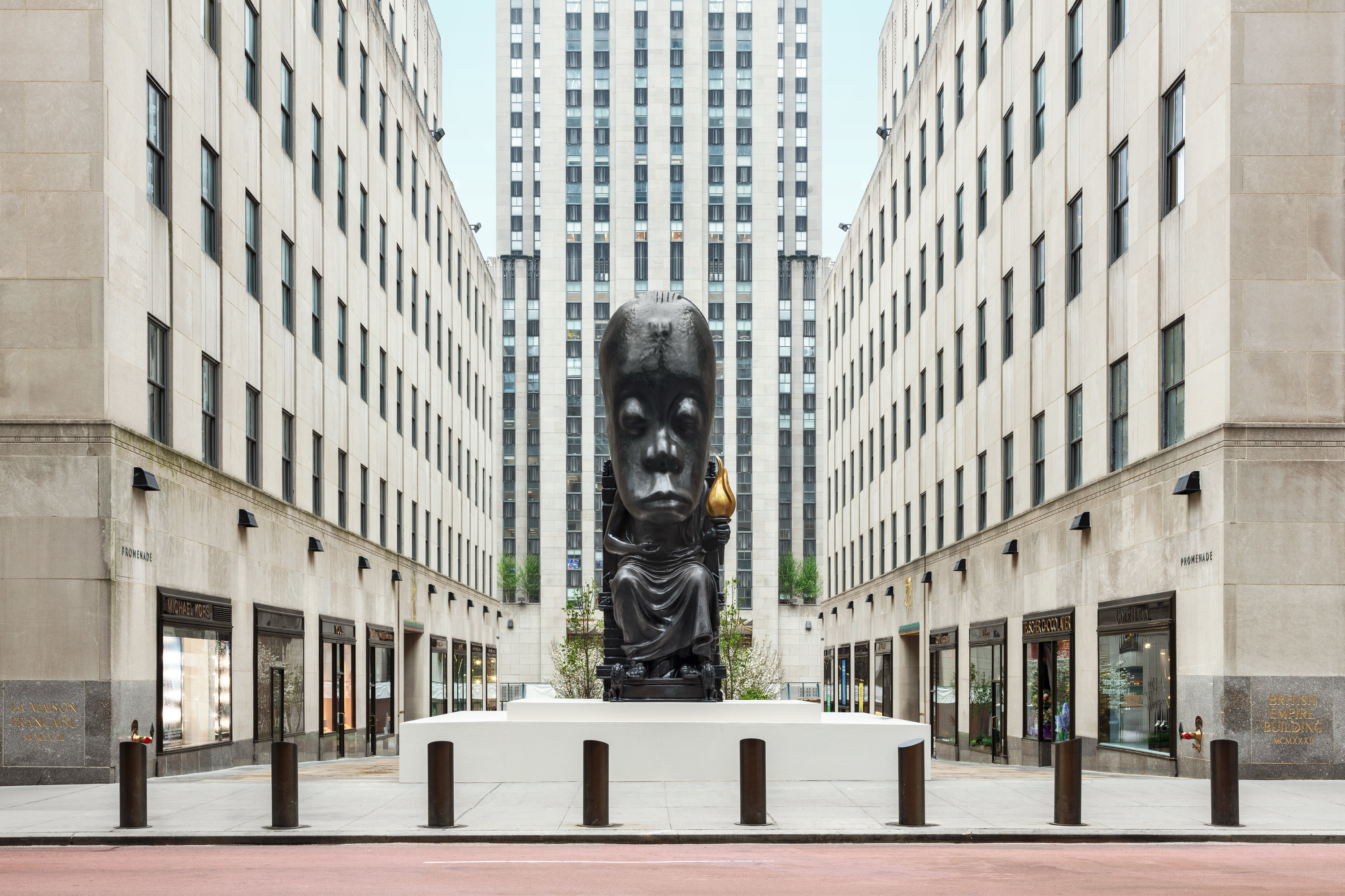 This new statue at 30 Rock is very weird but we can't stop looking at it