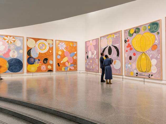 Hilma af Klint: The Secret Paintings, Art Gallery NSW 2021 A gallery view of Hilma af Klint’s beautiful abstract series 'The Ten Largest'