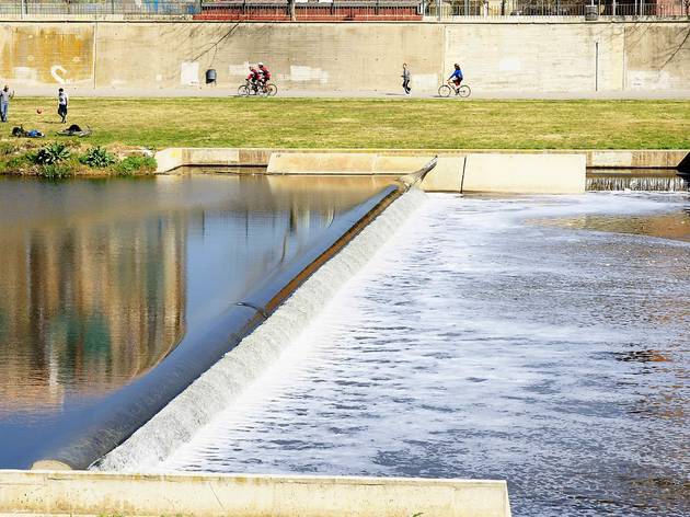 Besos,River,In,The,Sant,Adria,Del,BesÛs,River,Park, Besos River in the Sant Adria del Besós river park, Barcelona, Catalunya, Spain