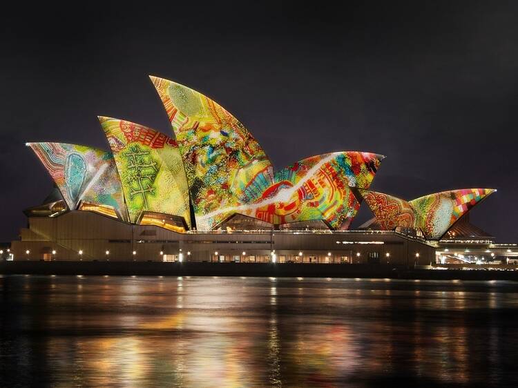 The festival’s Lighting of the Sails on the Sydney Opera House is a celebration of First Nations culture