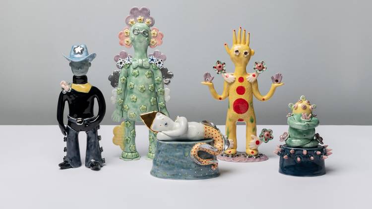 A collection of quirky, friendly-looking porcelain figurines 