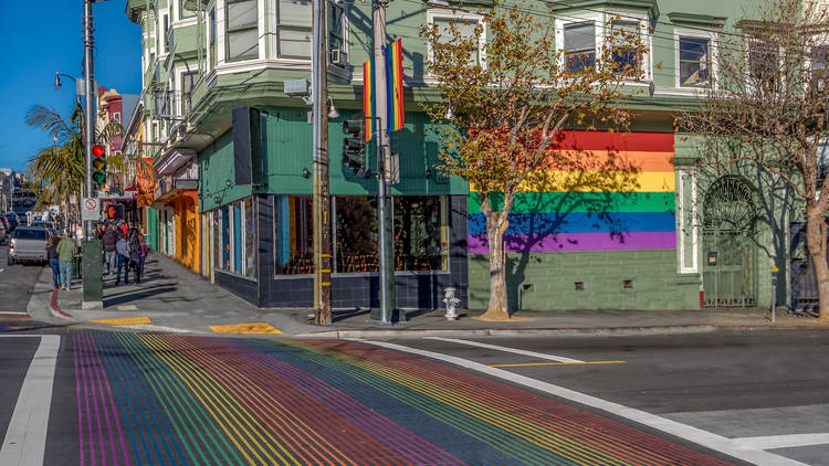 Rainbow crosswalk in the Castro 