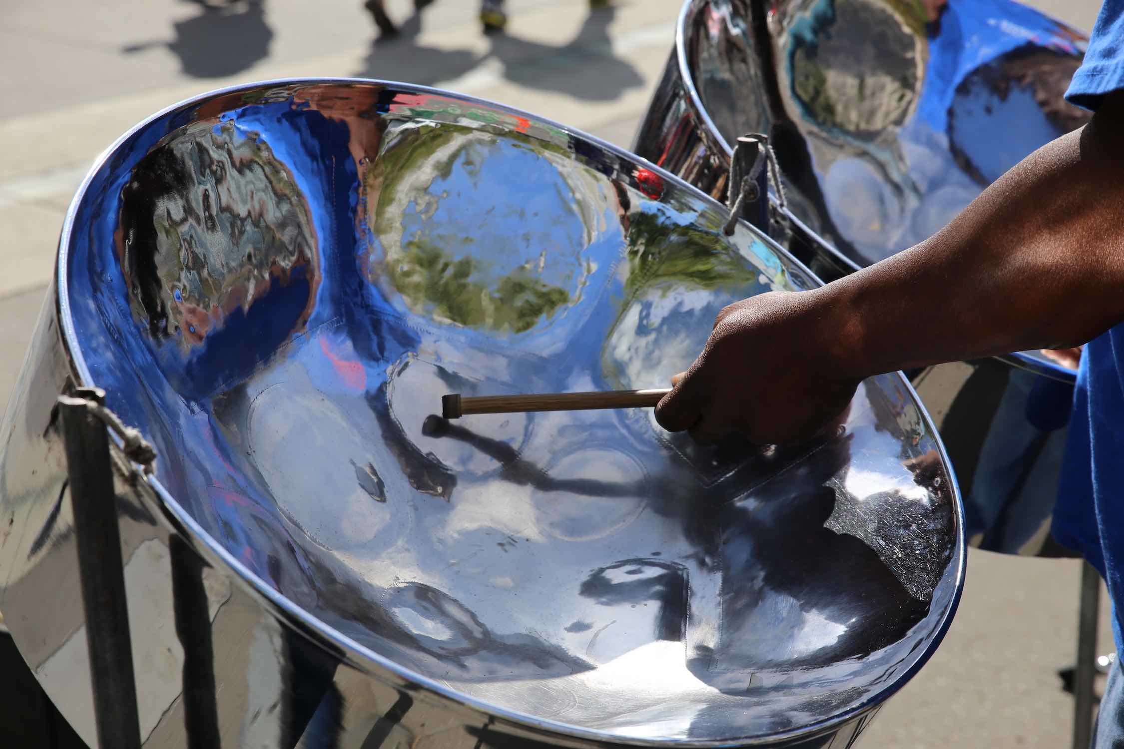 Pan Loco's live steel drums at Time Out Market Boston