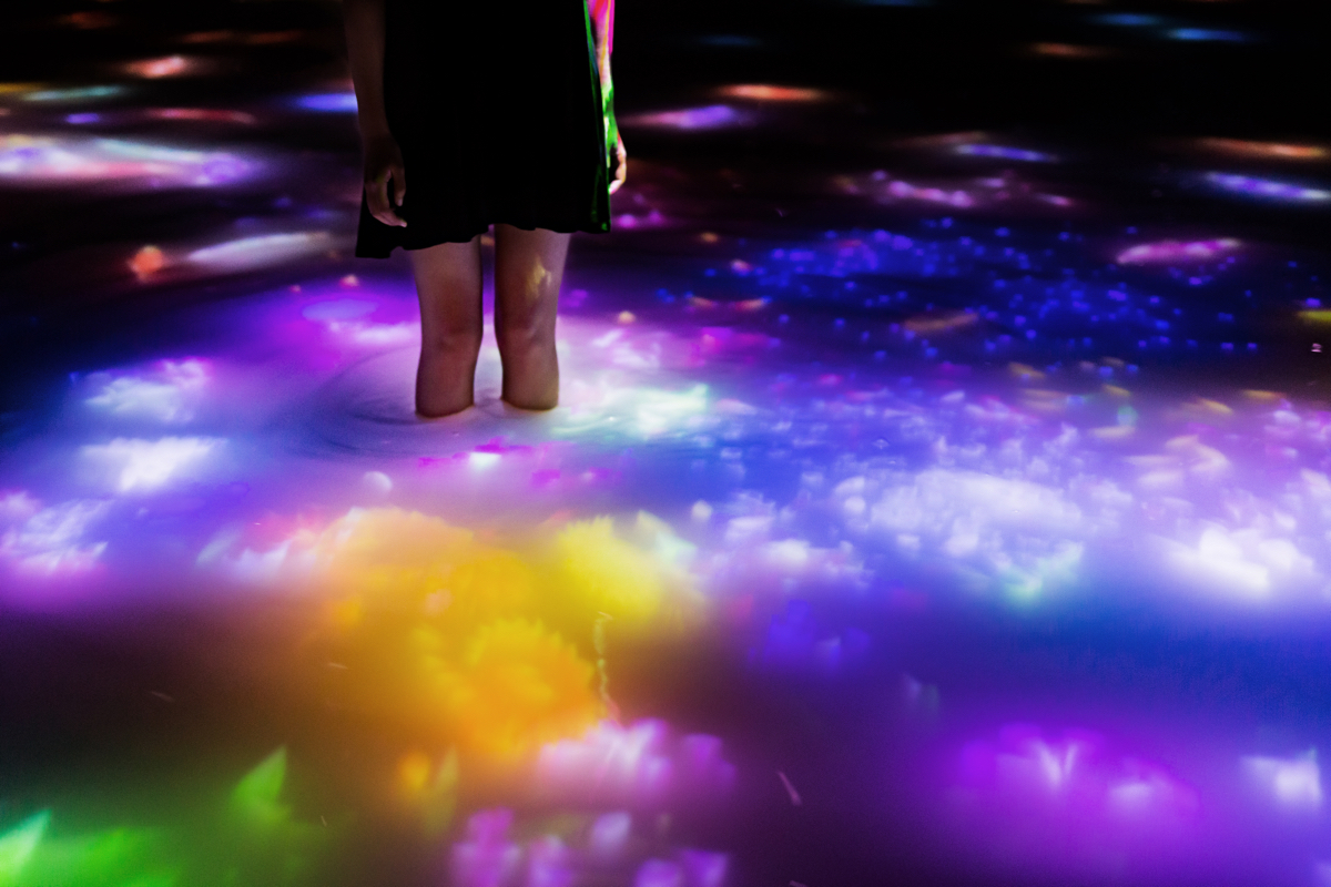 Drawing on the Water Surface Created by the Dance of Koi and People - Infinity