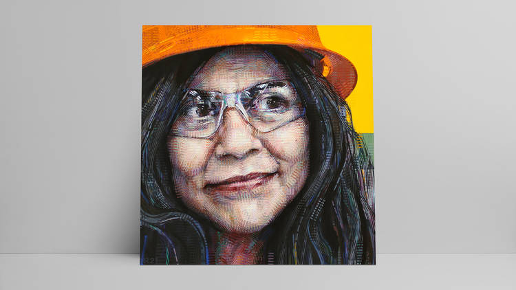 A portrait of scientist Veena Sahajwalla by Sally Robinson