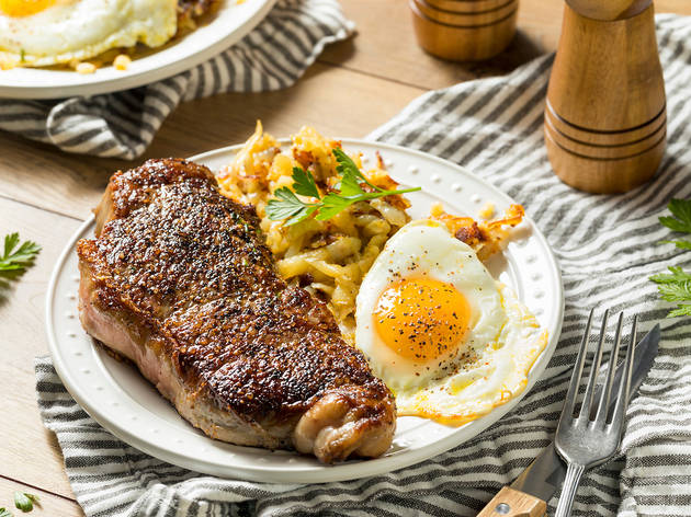 Homemade Steak and Eggs Breakfast with Potatoes Homemade Steak and Eggs Breakfast with Potatoes