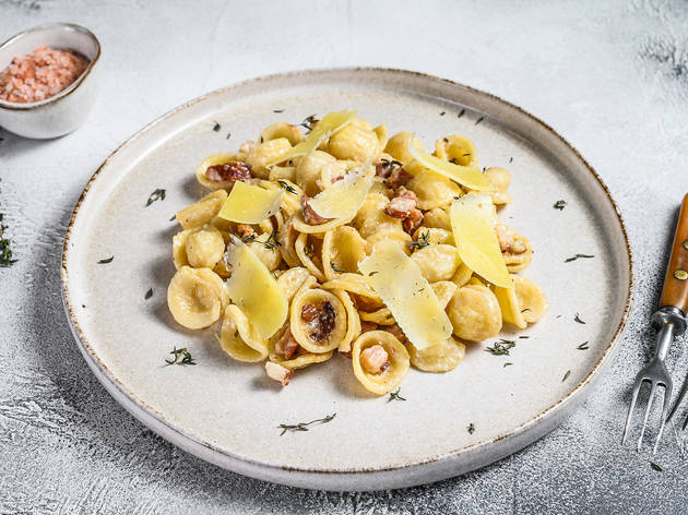 Orecchiette, carbonara, pasta, dish, food, italian, plate, noodle, noodles, shutterstock Orecchiette, carbonara, pasta, dish, food, italian, plate, noodle, noodles, shutterstock