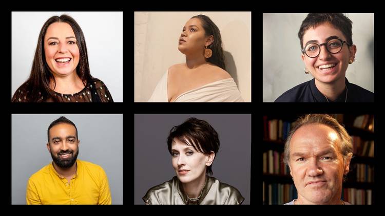 A composite grid of people including Myf Warhurst, Virginia Trioli and Osman Faruqi