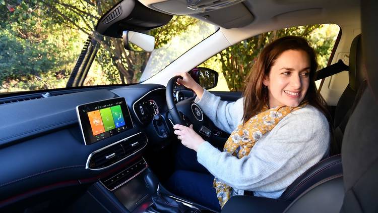 A mum driving the MG HS AWD