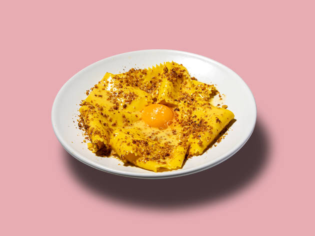 Hype Dish: Bancone’s silk handkerchiefs, walnut butter and confit egg yolk