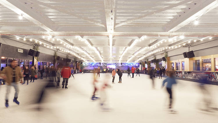 Skating at QUEENS, ice skating