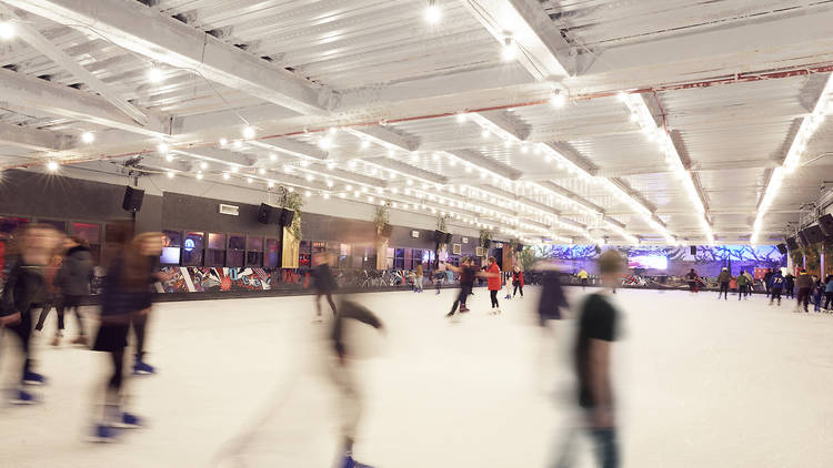 Skating at QUEENS, ice skating