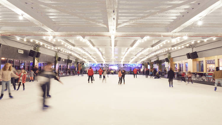 Skating at QUEENS, ice skating