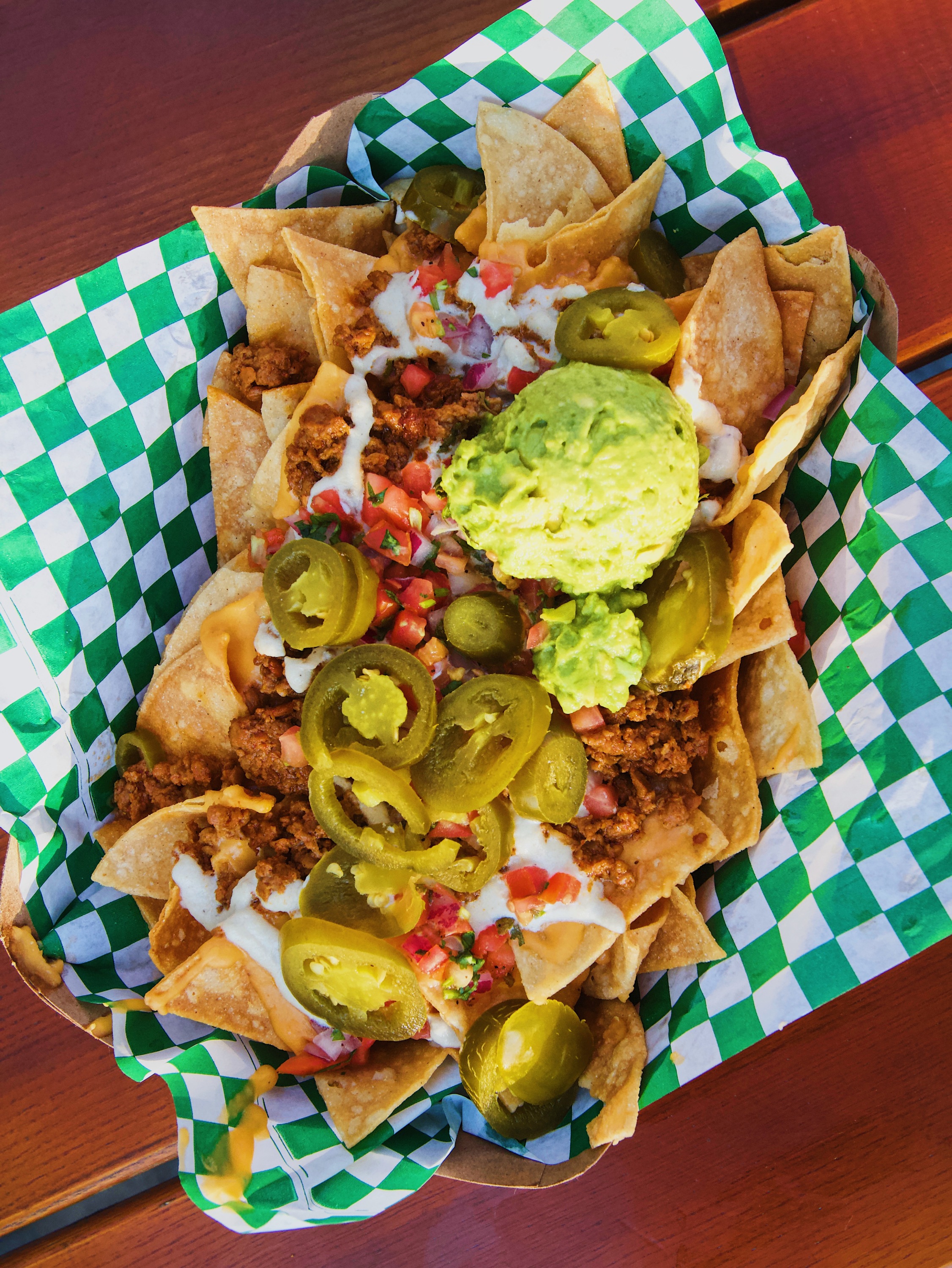 Put Me in Coach vegan nachos sports bar in Highland Park