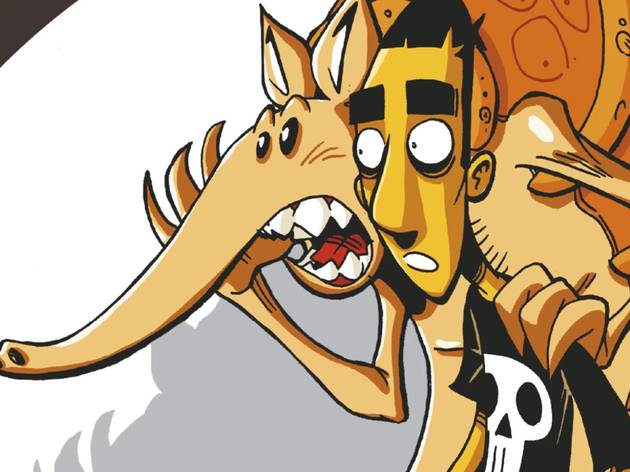 La profecia del armadillo Ilustración de personajes del comic La profecia el armadillo