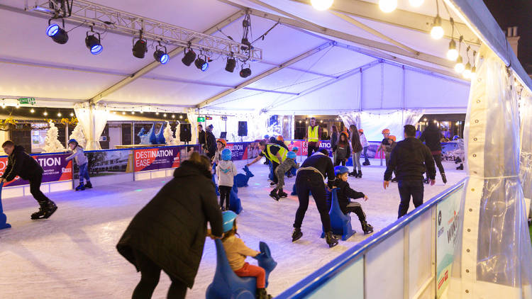 People skating at Eynesbury Winter Festival