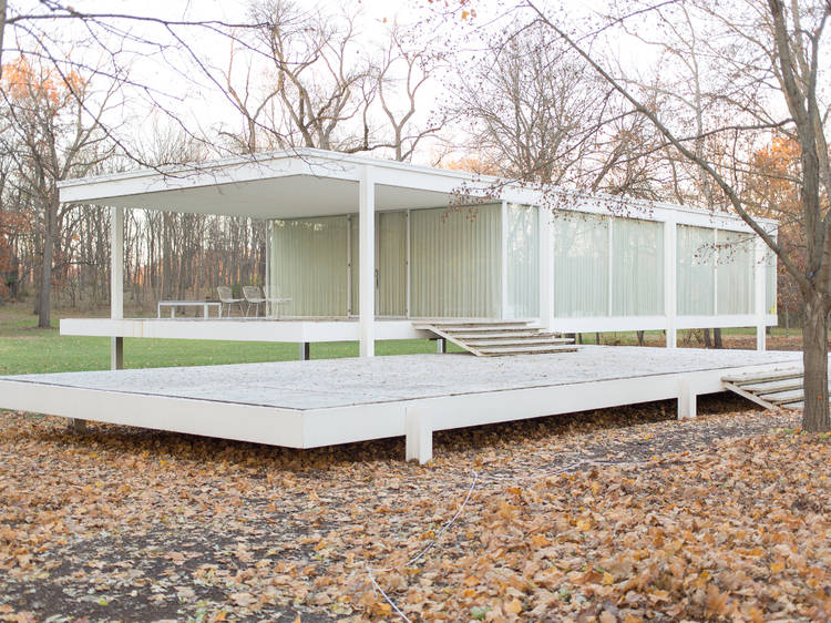 Hike around the iconic Farnsworth House