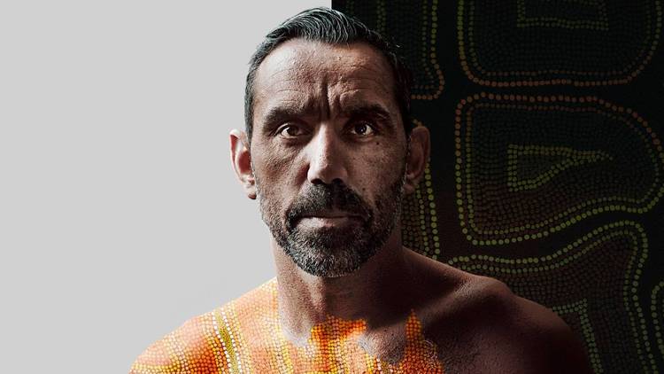 An close up of former AFL player Adam Goodes