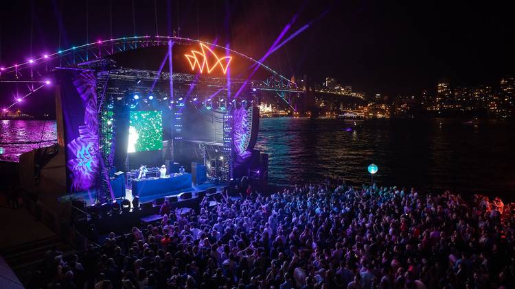A live performance in the Sydney Opera House forecourt