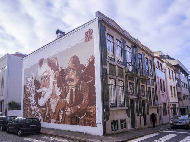 'D. Quixote e Sancho Pança' na rua Miguel Bombarda 'D. Quixote e Sancho Pança' na rua Miguel Bombarda