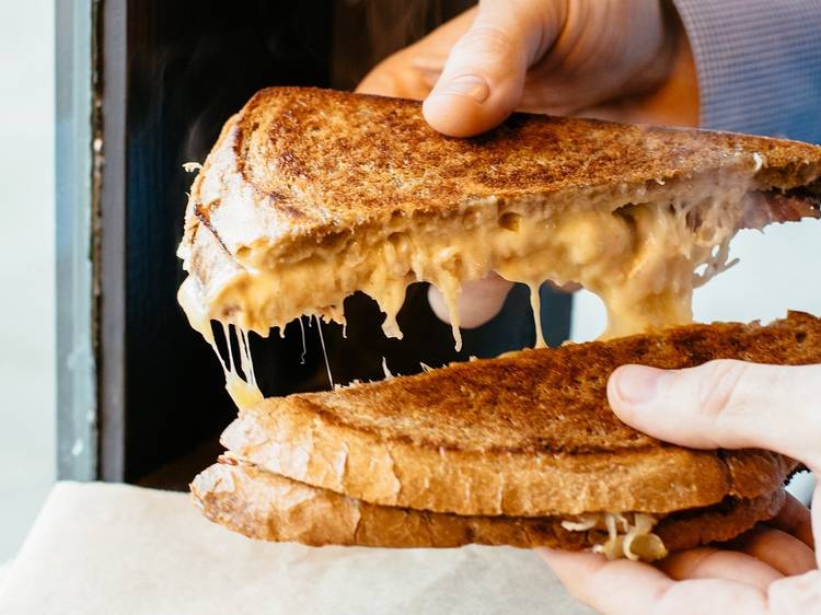 Truffled mac and cheese toastie at Opal, St Kilda