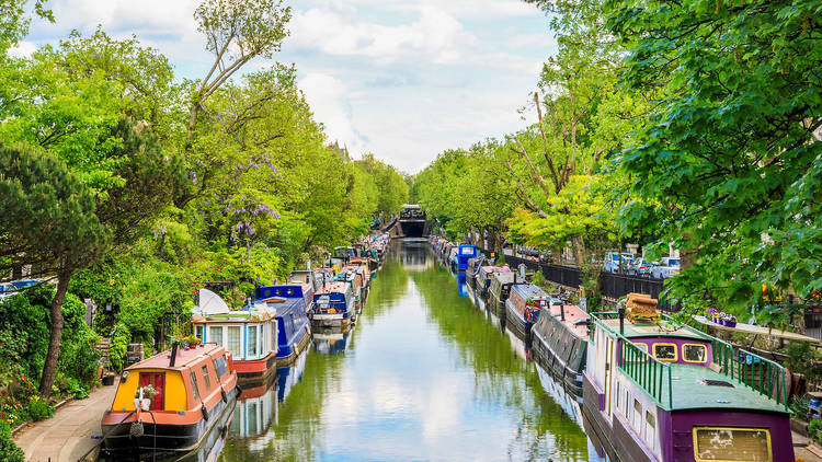 The Regent's Canal, with steamboats either side 