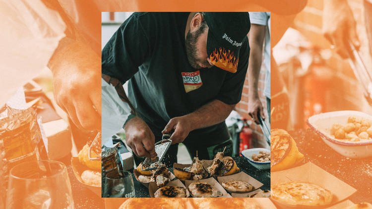 Man cooking food