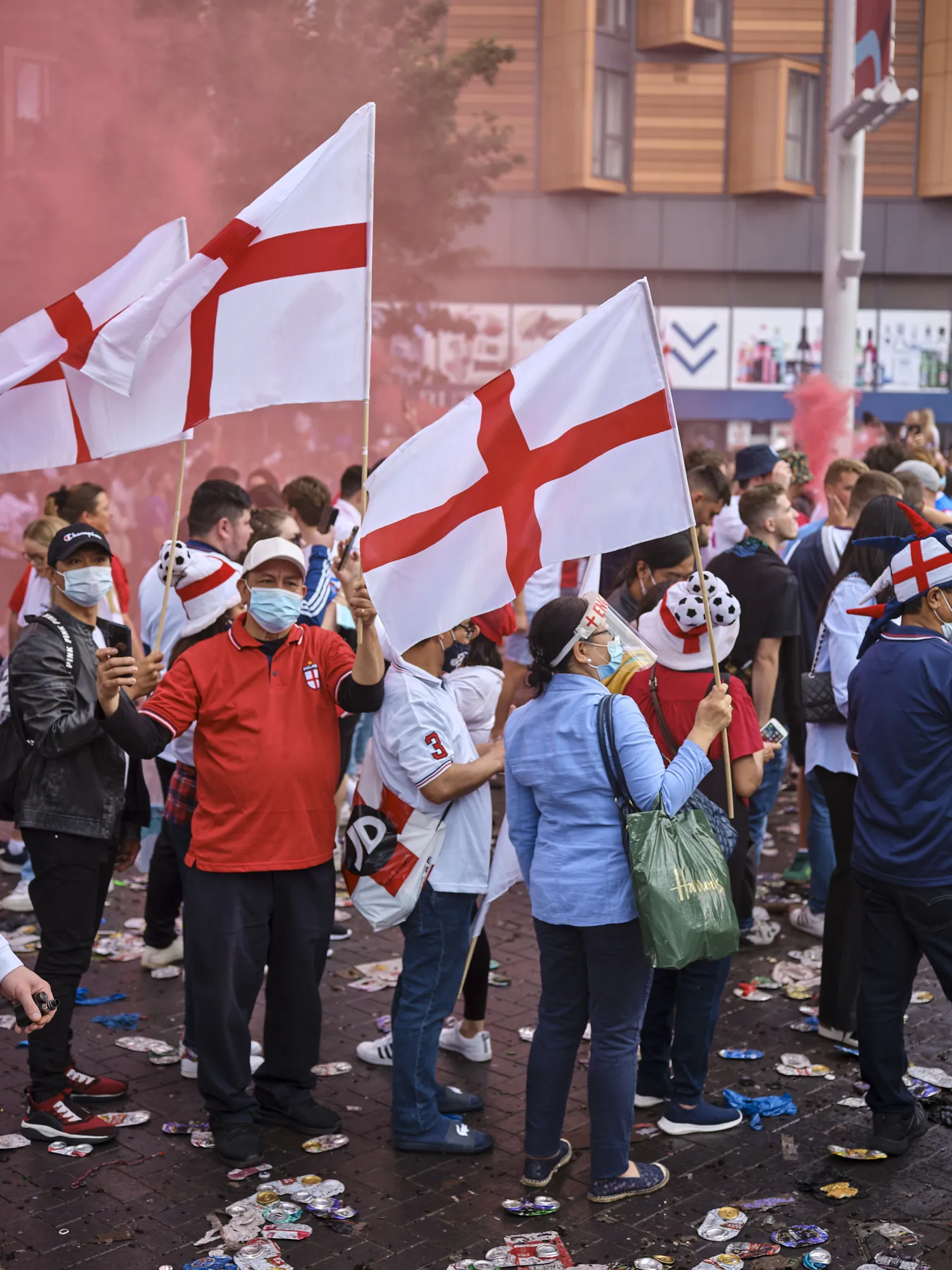 England fans amid litter