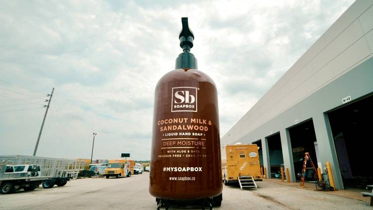 A 21-foot bottle of soap by Soapbox