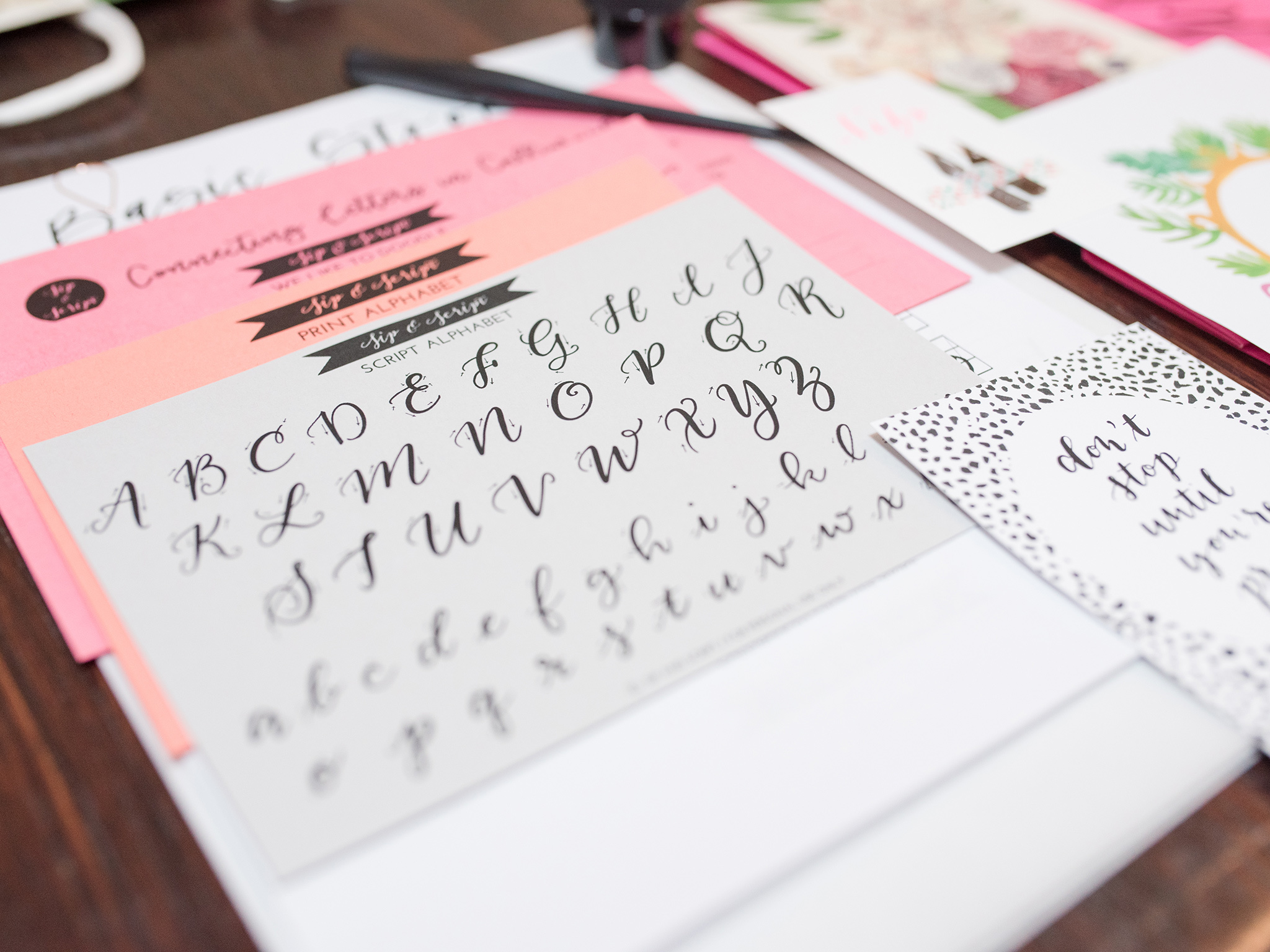 Modern Calligraphy at Pour Kitchen + Bar - Sip & Script