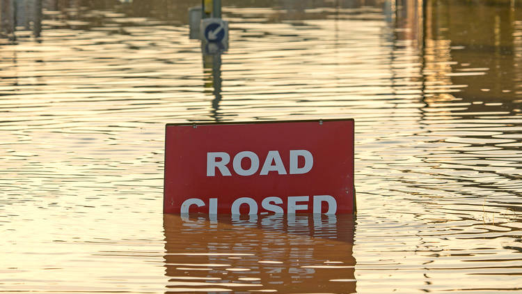 Road closures as a result of flooding