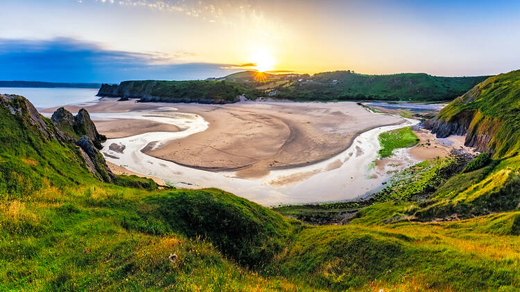 Three Cliffs Bay in the Gower Peninsula, Wales