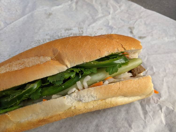 Ginger tofu bánh mì at Nhu Lan Bakery