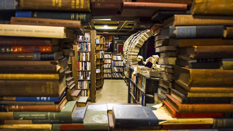 Walk through a tunnel of tomes at the Last Bookstore