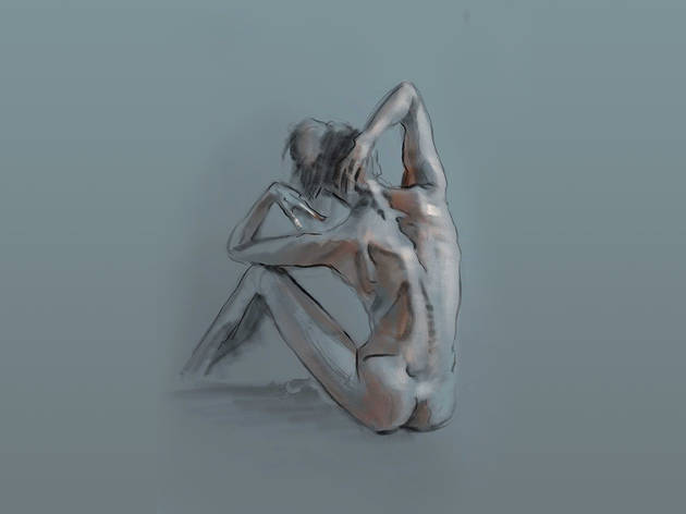 Peach Black Gallery life drawing classes a sketch of a naked woman from behind