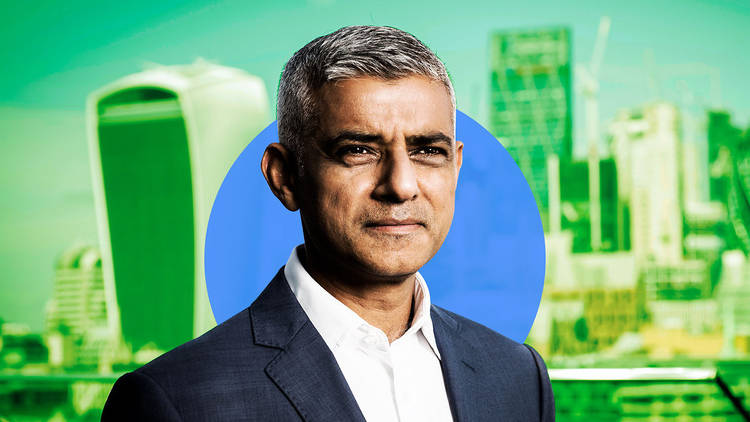 Mayor of London in front of a green London