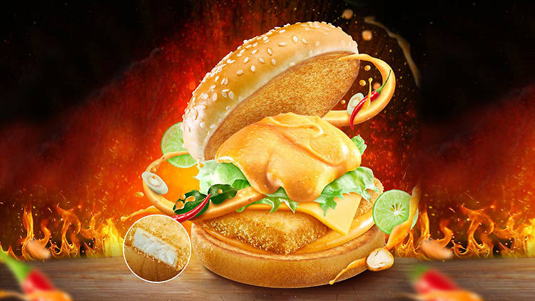 Fish Tom Yum Burger