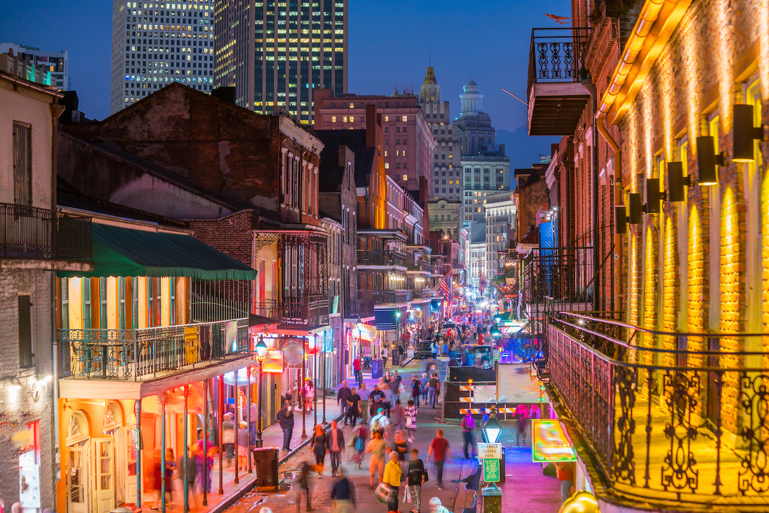 Louisiana New Orleans Canal Street At Night