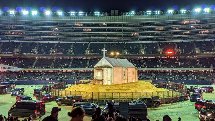 Replica of Kanye West's childhood home at Donda Experience in Solider Field