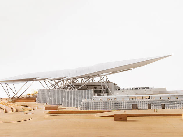 Alonso de Garay: Proceso Transparente Maqueta del estadio Alfredo Harp Helú en la exposición Alonso de Garay: Proceso Transparente