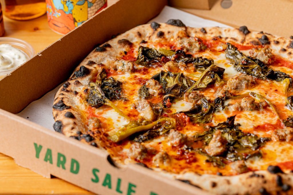 Yard Sale is doing a Dom’s Subs collab pizza called... The Dom-ino’s