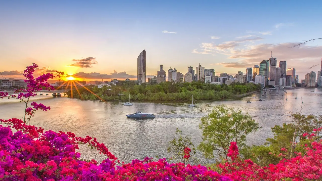 Brisbane seen across the river from Kangaroo Point