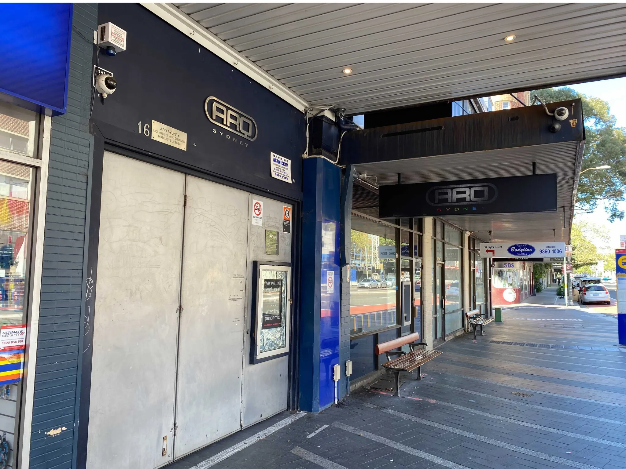 Exterior of Arq Nightclub