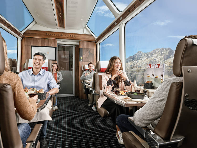 Revel in the new luxurious seats of the Glacier Express Revel in the new luxurious seats of the Glacier Express