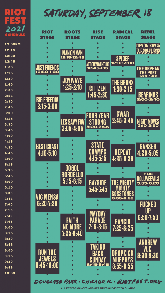 Månenytår Barcelona detaljer Complete Riot Fest 2021 Schedule and Lineup