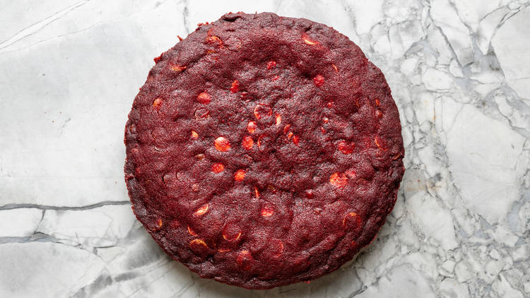 Messina red velvet cookie pie