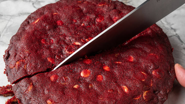 Red velvet cookie pie