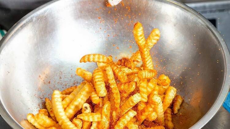 Old bay fries at Belles Hot Chicken