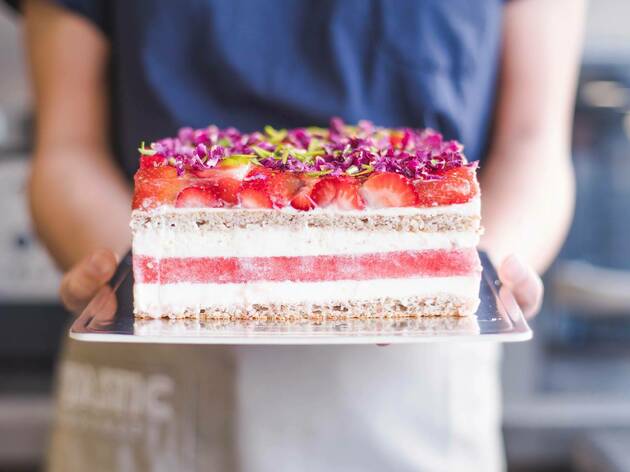 Watermelon strawberry layer cake Watermelon strawberry layer cake