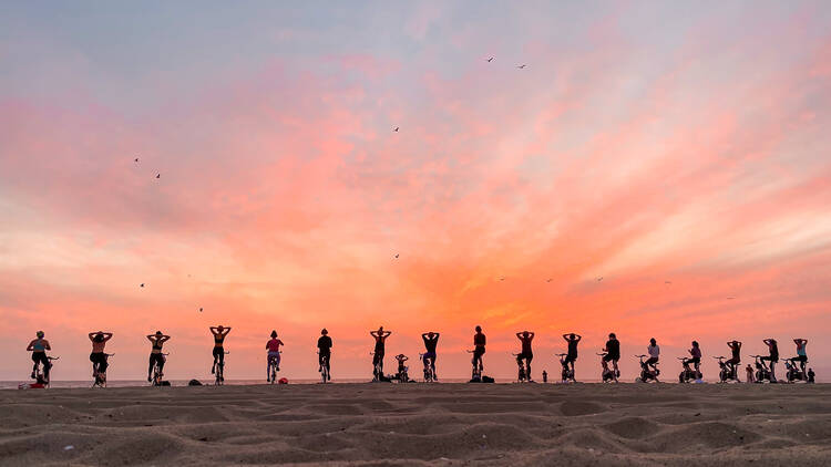 Work up a sweat while you cycle on the beach